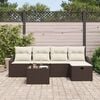 vidaXL Kerti Kanapé Szett párnával 6 pcs Barna Poli rattan