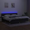 vidaXL fekete sz&ouml;vet rug&oacute;s &eacute;s LED-es &aacute;gy matraccal 200x200 cm