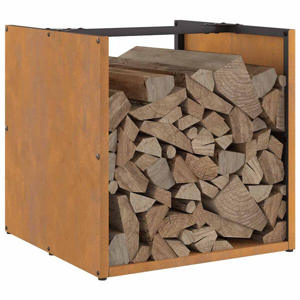 vidaXL tűzifa &aacute;llv&aacute;ny 40x40x40 cm időj&aacute;r&aacute;s&aacute;ll&oacute; ac&eacute;lb&oacute;l