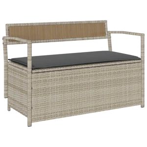 vidaXL vil&aacute;gossz&uuml;rke polyrattan kerti t&aacute;rol&oacute;pad p&aacute;rn&aacute;val