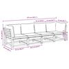 vidaXL 4 részes tömör akácfa kerti ülőgarnitúra párnákkal