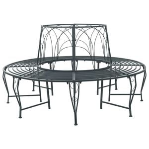 vidaXL Fa pad 8-&Uuml;lőhelyek sz&aacute;ma &Oslash; 160 x 89 cm Ac&eacute;l Ez&uuml;st Sz&uuml;rke Kerek