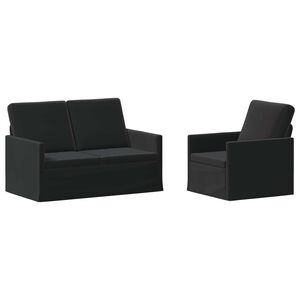 vidaXL Kanap&eacute; Szett 2 pcs Fekete B&aacute;rsony