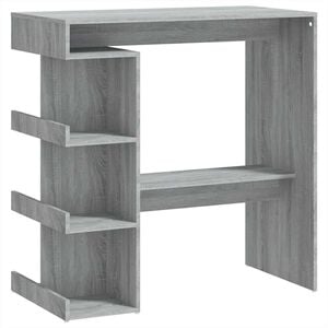 vidaXL sz&uuml;rke-sonoma sz&iacute;nű b&aacute;rasztal t&aacute;rol&oacute;polccal 100 x 50 x 101,5 cm