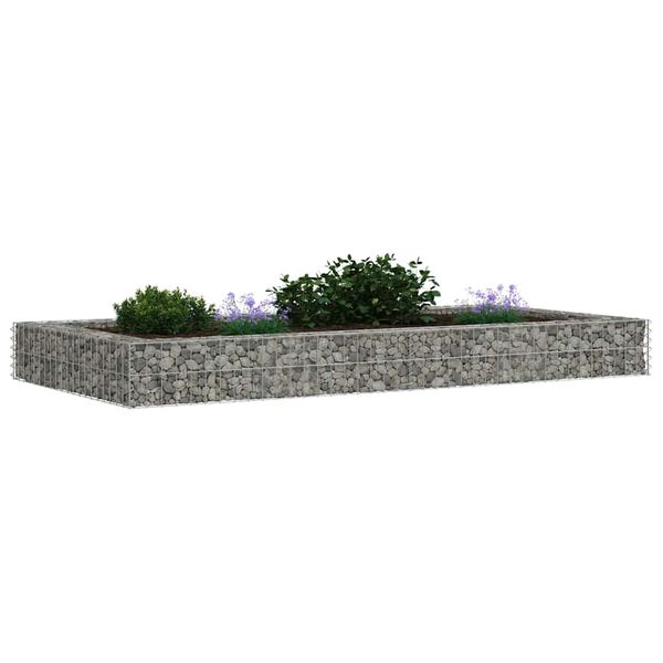 vidaXL horganyzott ac&eacute;l gabion magas&aacute;gy&aacute;s 200 x 100 x 20 cm
