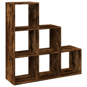 vidaXL 3 szintes f&uuml;st&ouml;s t&ouml;lgy fa elv&aacute;laszt&oacute; k&ouml;nyvespolc 99x29x99 cm