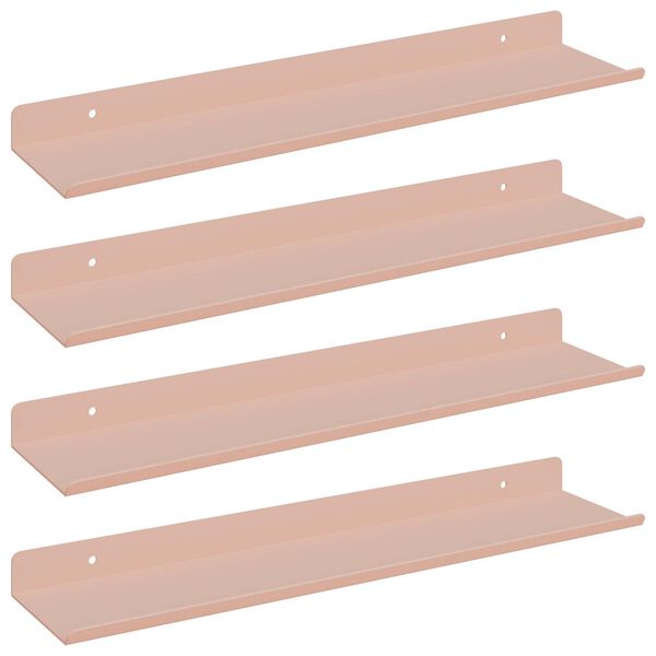 vidaXL Lebegő polc 4 pcs R&oacute;zsasz&iacute;n 40 x 8,5 x 2,5 cm Ac&eacute;l