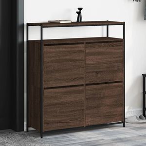 vidaXL barna t&ouml;lgy cipőszekr&eacute;ny 4 kihajthat&oacute; fi&oacute;kkal 100x34x112 cm
