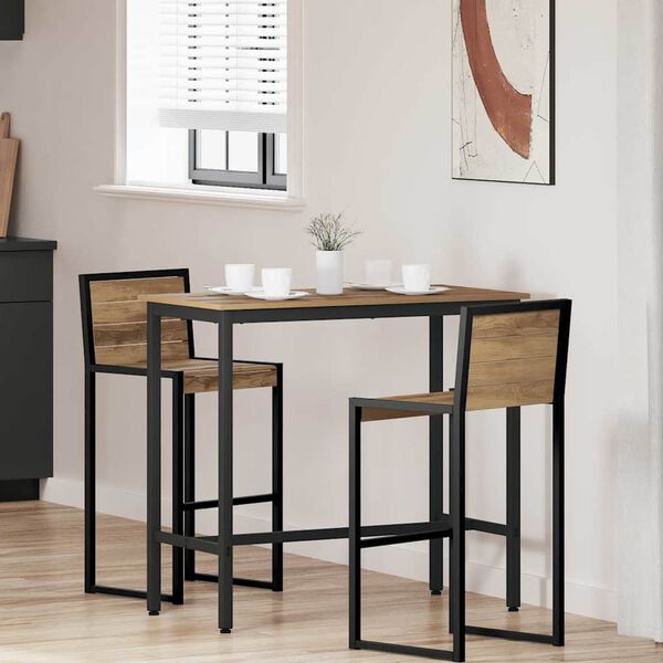 vidaXL asztal Artisan t&ouml;lgy 100 x 50 x 90,5 cm Műszaki fa &eacute;s ac&eacute;l