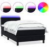 vidaXL fekete b&aacute;rsony rug&oacute;s &eacute;s LED-es &aacute;gy matraccal 100x220 cm