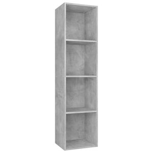 vidaXL betonsz&uuml;rke szerelt fa k&ouml;nyv-/TV-szekr&eacute;ny 36 x 30 x 143 cm