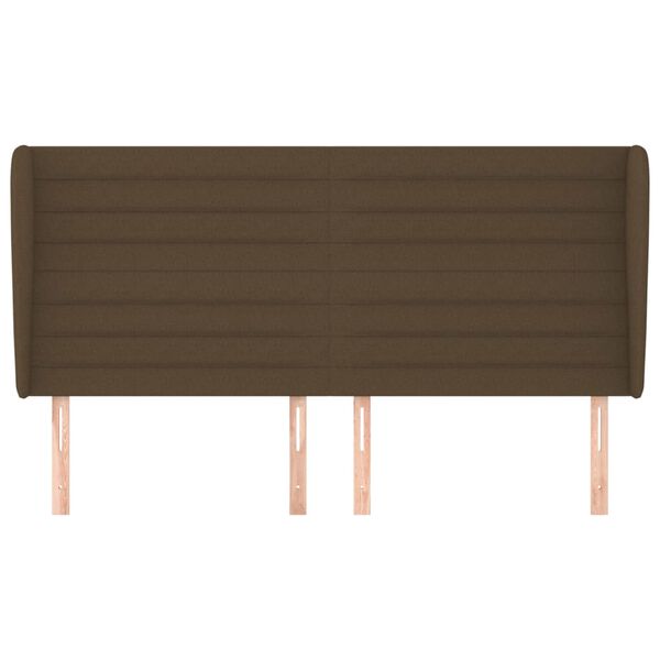 vidaXL s&ouml;t&eacute;tbarna sz&ouml;vet fejt&aacute;mla sz&aacute;rnyakkal 203x23x118/128 cm