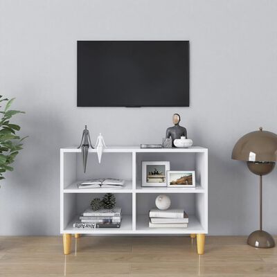 vidaXL fehér TV-szekrény tömör falábakkal 69,5 x 30 x 50 cm