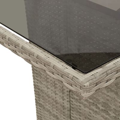 vidaXL szürke polyrattan üveglapos kerti asztal 190x80x74 cm