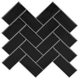 vidaXL Halv&aacute;ny Csempe 10 db Fekete 30 x 30 cm Poliuret&aacute;n &eacute;s PET