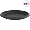 vidaXL Kerek Vir&aacute;g T&aacute;lca 24 db Fekete &Oslash; 17,5 x 2 cm Műanyag