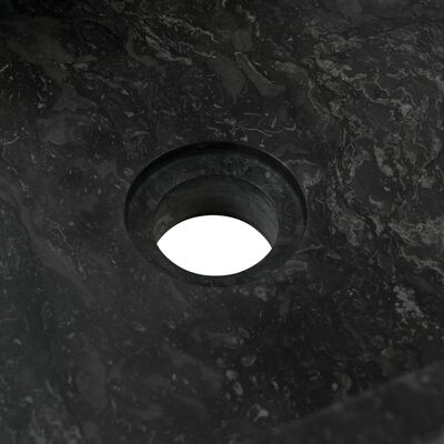 vidaXL tíkfa fürdőszobai pipereszekrény fekete márványmosdóval