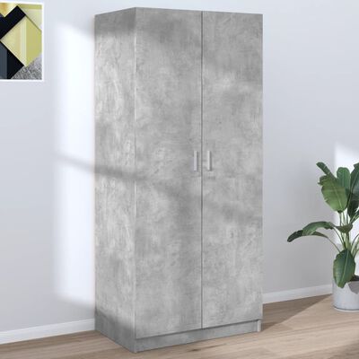 vidaXL betonszürke forgácslap ruhásszekrény 80 x 52 x 180 cm
