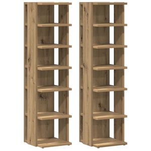 vidaXL 2 db k&eacute;zműves t&ouml;lgy sz&iacute;nű szerelt fa cipőszekr&eacute;ny 28x27x102 cm
