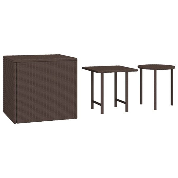 vidaXL 3 db barna polyrattan kisasztal
