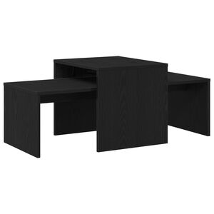 vidaXL Egym&aacute;sba helyezhető asztalok Fekete t&ouml;lgy 100 x 48 x 40 cm