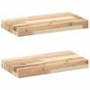 vidaXL 2 db kezeletlen t&ouml;m&ouml;r ak&aacute;cfa f&uuml;ggőpolc 60 x 20 x 4 cm