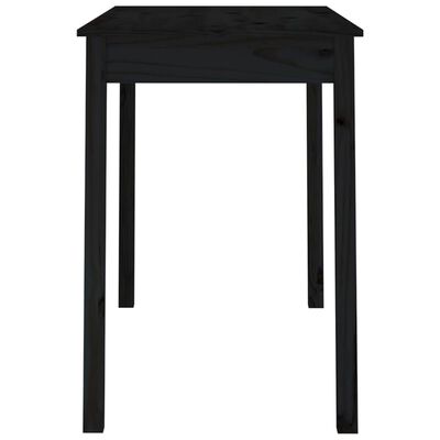 vidaXL fekete tömör fenyőfa ebédlőasztal 110 x 55 x 75 cm