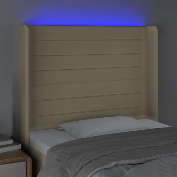 vidaXL kr&eacute;msz&iacute;nű sz&ouml;vet LED-es fejt&aacute;mla 83x16x118/128 cm