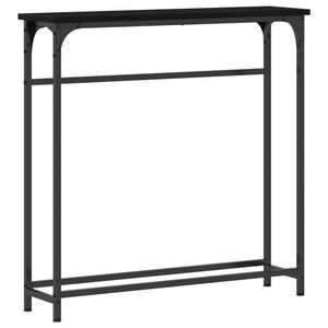 vidaXL Konzolasztal Fekete t&ouml;lgy 75 x 19,5 x 75 cm Szerelt Fa
