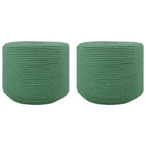 vidaXL Pamut Zsin&oacute;r 2 db 2 mm 100 m Z&ouml;ld 100% Pamut