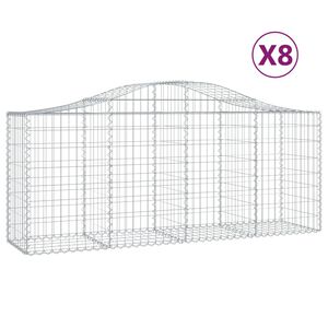 vidaXL 8 db &iacute;ves horganyzott vas gabion kos&aacute;r 200x50x80/100 cm