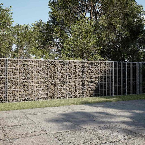 vidaXL horganyzott vas gabion kos&aacute;r fed&eacute;llel 800 x 50 x 100 cm