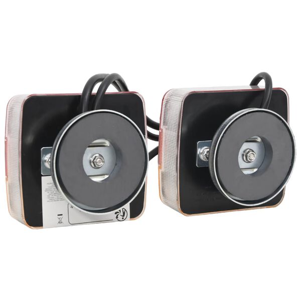 vidaXL 2 db piros ut&aacute;nfut&oacute;l&aacute;mpa LED-izz&oacute;val 10,5 x 7,5 x 10 cm 12 V