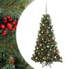vidaXL Műkar&aacute;csonyfa g&ouml;mbbel 150 cm 150 LED Meleg feh&eacute;r PVC &eacute;s f&eacute;m