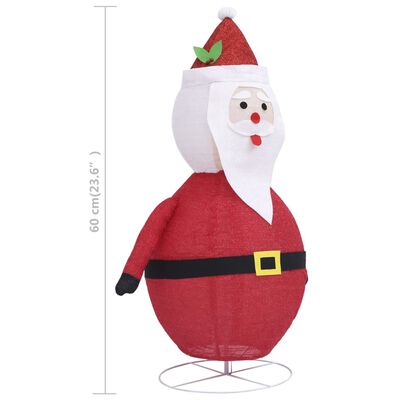 vidaXL dekoratív luxus szövet karácsonyi LED-es Mikulás figura 60 cm