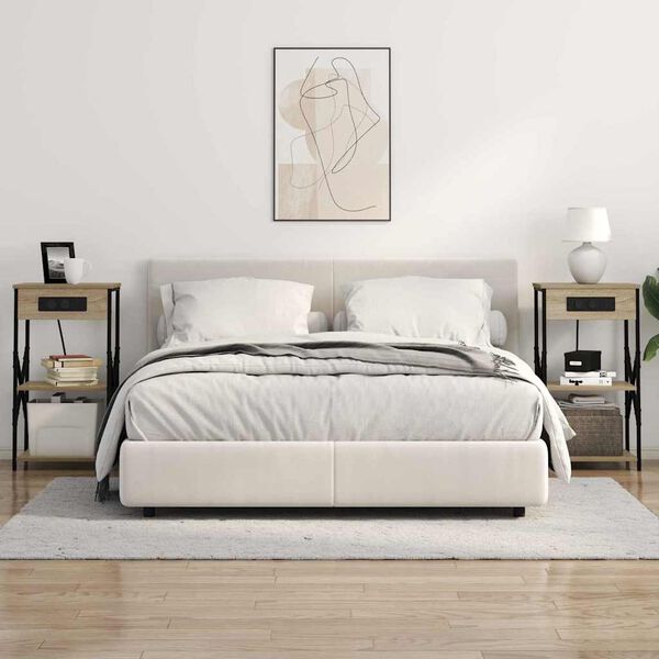 vidaXL &Eacute;jjeliszekr&eacute;ny 2 pcs Sonoma t&ouml;lgy 41 x 31 x 76 cm Faanyag