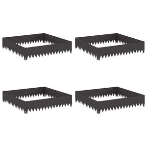 vidaXL Fűszeg&eacute;lyez&eacute;s 4 pcs 100 x 100 x 20 cm Ac&eacute;l Fekete