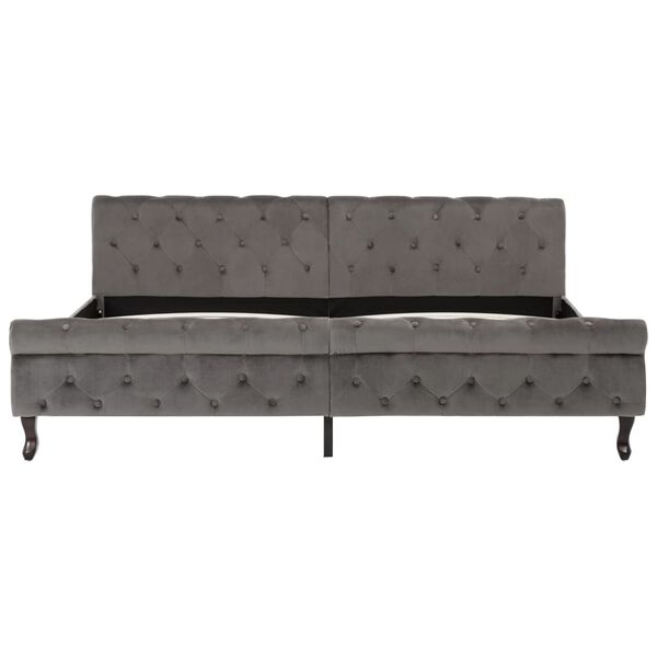 vidaXL szürke bársony ágykeret 200 x 200 cm