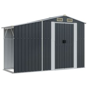 vidaXL antracitsz&uuml;rke horganyzott ac&eacute;l kerti f&eacute;szer 277x93x179 cm