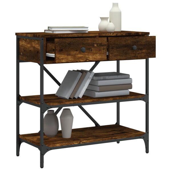 vidaXL füstös tölgy színű szerelt fa tálalóasztal 75 x 34,5 x 75 cm