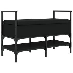 vidaXL fekete szerelt fa cipőt&aacute;rol&oacute; pad 85,5 x 42 x 57,5 cm