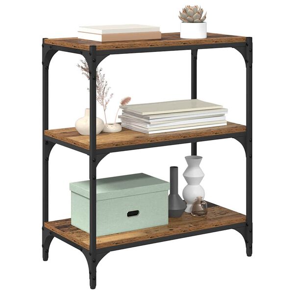 vidaXL K&ouml;nyvespolc R&eacute;gi fa 60 x 33 x 70,5 cm Műszaki fa &eacute;s vas