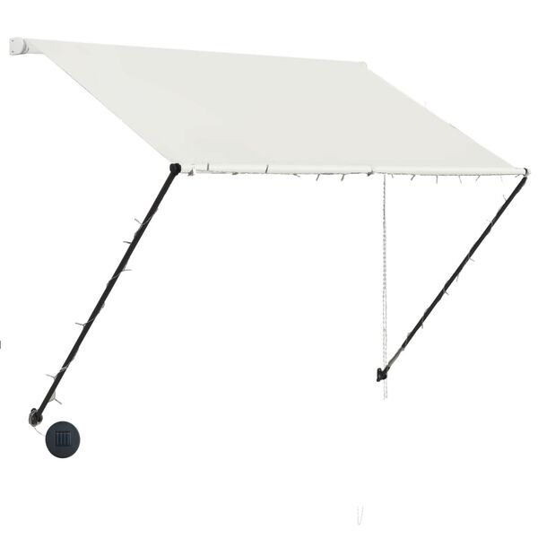 vidaXL feltekerhető kr&eacute;msz&iacute;nű napellenző LED-del 200 x 150 cm
