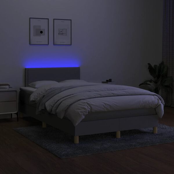 vidaXL vil&aacute;gossz&uuml;rke sz&ouml;vet rug&oacute;s &eacute;s LED-es &aacute;gy matraccal 120x190 cm