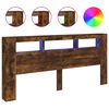 vidaXL sonoma t&ouml;lgy sz&iacute;nű szerelt fa LED-es fejt&aacute;mla 220x18,5x103,5 cm