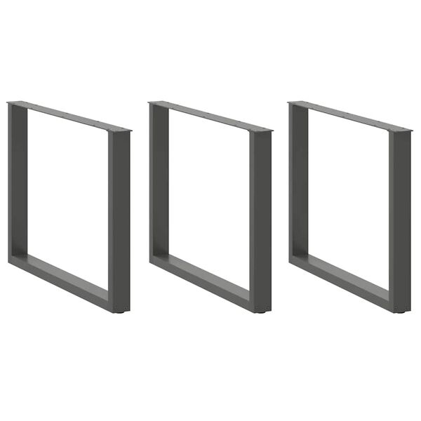 vidaXL 3 db antracitsz&uuml;rke, U alak&uacute; &eacute;tkezőasztal l&aacute;b 100 x (72-73) cm ac&eacute;l