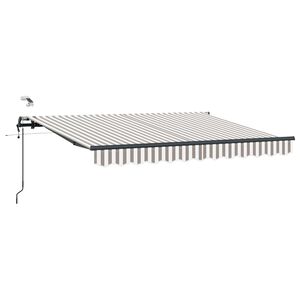 vidaXL Beh&uacute;zhat&oacute; napellenző Vil&aacute;gossz&uuml;rke &eacute;s feh&eacute;r 300 x 250 cm