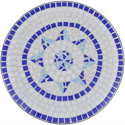vidaXL 3 részes kék és fehér mozaik bisztró szett