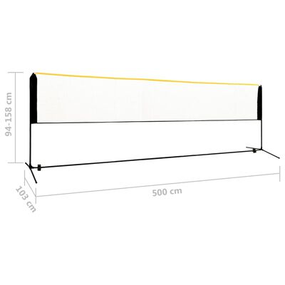 vidaXL fém állítható tollaslabdaháló 500 x 103 x 94-158 cm