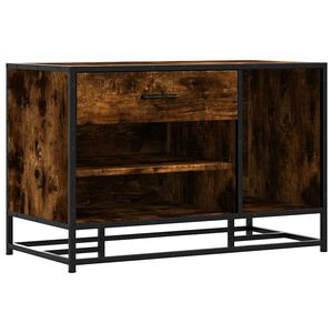 vidaXL cipőpad f&uuml;st&ouml;lt t&ouml;lgy 80x40x53,5 cm f&aacute;b&oacute;l &eacute;s f&eacute;mből k&eacute;sz&uuml;lt